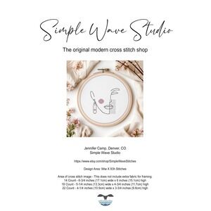 Boho Female Women Girl Line Figure Drawing Abstract‎ Counted Cross Stitch KIT